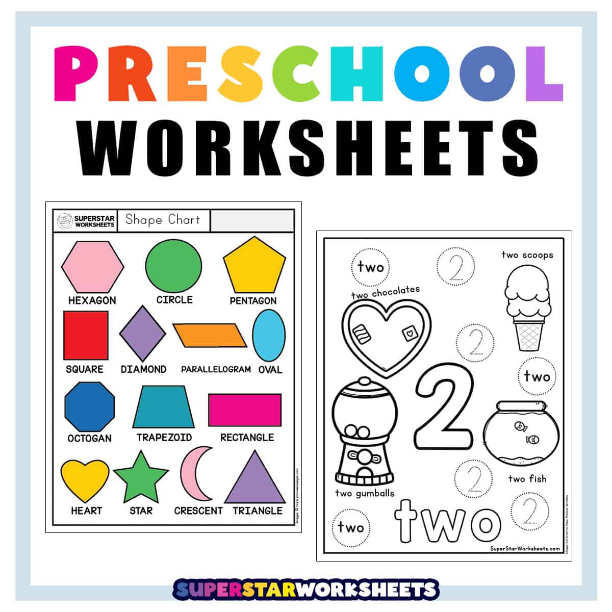 Preschool Worksheets - Superstar Worksheets